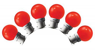 Wipro Safelite N10006 B22 0.5-Watt Led Night Lamp (Pack of 6, Orange)