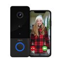 wipro Smart Wireless Doorbell | 2 MP 1080p Full HD Camera with Night Vision | IP65 Protection | Black...