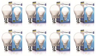 wipro Tejas 9w LED Bulb for Home & Office |B22 LED Bulb Base | Pack of 8