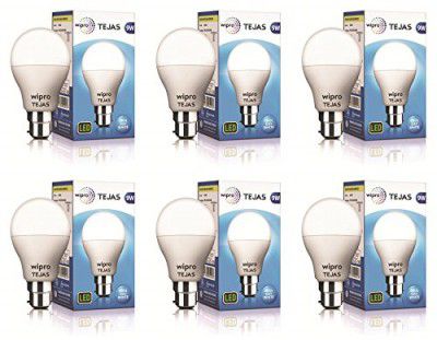 Wipro Tejas 9w LED Bulb for Home & Office |Cool Day White Light (6500K) |Eco Friendly Energy Efficient | Pack of 6