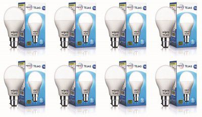 Wipro Tejas Base B22 7-Watt LED Bulb (Pack of 8, Cool Day Light)