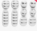 Wire Clips Cable Protector Clips Desktop Cord Organizer, Multipurpose Silicone Adhesive Cord Hooks for TV Home, Office, Cubicle, Car, Desk (10 PCS Set) (White)...
