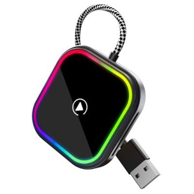 Wireless Carplay Adapter, Android Auto Wireless Adapter with Beat-Synthed Light, Bluetooth 5.3