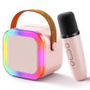 Wireless Karaoke Speaker with Microphone, Portable Bluetooth Speaker for Singing & Gifting, Voice Changer, 8+ Hours Playback, Bluetooth v5.3, SD Card, AUX in, Pink...