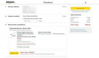 Buy 1 Get 1 Free: Wireless Magnetic Smartwatch Charging Cable for iWatch Series 5/4/3/2/1 44mm/42mm/40mm/38mm (White)