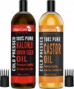 WishCare 100% Pure Cold Pressed Premium Castor Oil And Kalonji Black Cumin Seed Oil - 200 Ml Each...