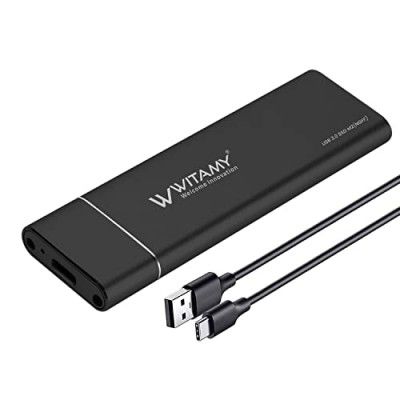 Witamy Mini External USB 3.0 M.2 SATA SSD Enclosure Hard Disk NGFF M.2 2280 2260 2242 2230 Solid State Drive with Key B/Key (M.2 Black)
