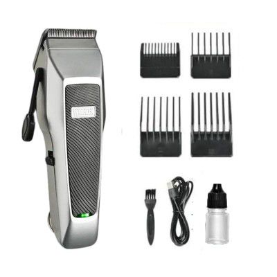 WMARK Men Ng-140 Salon Series Professional Cordless Hair Clipper 6Cr13 Taper Lever 4 Battery 2000 Mah Runtime 180 Min, Silver