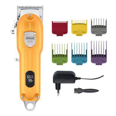 WMARK NG-2025B Salon Series Professional Metal Body Cordless Hair Clipper Digital Display 6500 RPM Powerful 