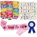WOBBOX Colourful Marathi Baby Shower Combo of Photo Booth Party Props, Sash and Milestone Cards - Combo LP...