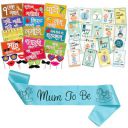 WOBBOX Colourful Marathi Baby Shower Combo of Photo Booth Party Props, Sash and Milestone Cards - Combo NJ...