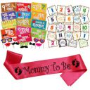 WOBBOX Colourful Marathi Baby Shower Combo of Photo Booth Party Props, Sash and Milestone Cards - Combo LR...