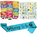WOBBOX Colourful Marathi Baby Shower Combo of Photo Booth Party Props, Sash and Milestone Cards - Combo MH...