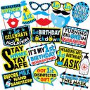 Wobbox Quarantine 1st Birthday Photo Booth Party Props DIY Kit, Blue Colour, Quarantine Birthday Decoration...