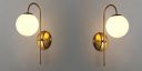 WOKE (Pack of 2 Modern Globe Shape Sconces E27 Holder LED Decorative Wall Decore Lamp for Living Room and Dining Hall (J Shape Without Bulb) 78943...