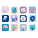 Wolento Self Adhesive Multipurpose Waterproof Transparent Sticky Hook for Wall, Wall Hanger Sticker Hook for Hanging Without Drill, Heavy Duty Strong Fancy Hooks for Key Holder (1)...
