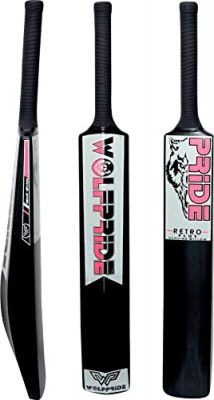 WOLF PRIDE Retro Plus Pink & Black Black Hard Plastic Cricket Bat Size 8N (34"X4.5")