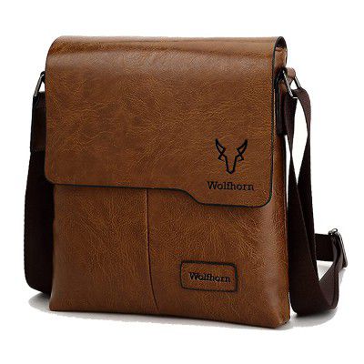 Wolfhorn Leather Branded Original Cross-body Sling Messenger Bag