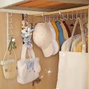 Wolpin 1 Pc Multiple Hooks Hanger Dressing Table Wardrobe Clothes Storage Over The Door Organizer Rack for Hairband, Scarf, Bags, Cups Kitchen Multipurpose, White...