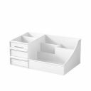 Wolpin Makeup Organiser Cosmetic Makeup Lipstick Storage Box with Drawers (28.5 x 17.5 x 12.5 CM) | Plastic Case Holder Skin Care Products for Dressing Table...