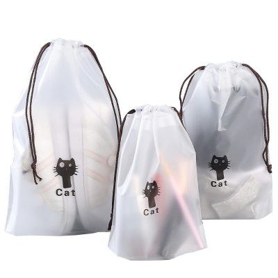 Wolpin Pack of 10 Pcs Shoe Bag Cover for Shoe Storage & Travelling Drawstring Bags Waterproof, White