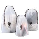 Wolpin Pack of 10 Pcs Shoe Bag Cover for Shoe Storage & Travelling Drawstring Bags Waterproof, White...