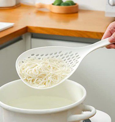 Wolpin Plastic Strainer Colander Liquid Filter High-Temperature Resistant (1 Pc) Long Handle 35 x 14 cm