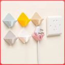 wolpin Self Adhesive Wall Hooks Power Plug Socket Holder, PVC Waterproof Adhesive Sticky Hooks | Multipurpose Home Organizer (Multicolor, Pack of 4 Pcs)...