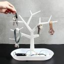 wolpin Tree Key Holders with Tray for Dressing Table Home Decor Hallway Multiple Key Hanger, Watch Holder Decorative Storage Box, White...