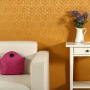 wolpin Wall Sticker Wallpaper Living Room (45 x 600 cm) Bedroom, Textured Embossed Decal Floral Home Decoration, DIY Self Adhesive, Gold Damask...
