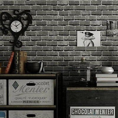 Wolpin Wall Stickers Wallpaper Home Decoration (45 x 300 cm) 3D Effect Bricks Pattern Stylish Office Decor PVC Vinyl Self Adhesive, Batman Gray