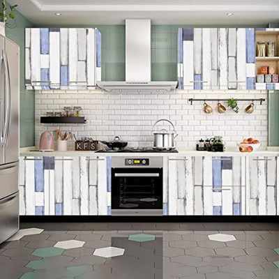 Wolpin Wall Stickers Wallpaper Vintage Wood (60 x 300 cm) Latest Wall Decals Design Planks Self Adhesive Home Office Decor