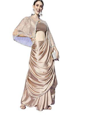 Womanista Womens Satin Saree (TI2765_Silver)