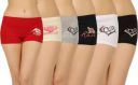 Women Boy Short Red, White, Black, Grey, Yellow Panty (Pack of 6)...