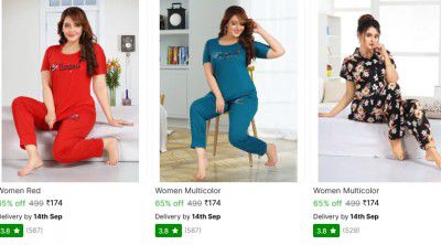 Women Nightsuits at ₹174