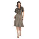 Women Solid V-Neck A-Line Midi Dress | Flared Silhouette, Sleeveless Design, Lightweight Comfortable Fabric for Casual, Office, or Semi-Formal Wear...