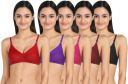 Women T-Shirt Cotton Non Padded Non-Wired Bra (Pack of 1,2,3,5,6) (Color : Multi)...