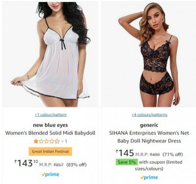 Women's Babydolls @ ₹143 & More