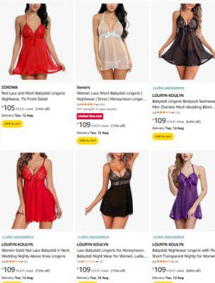Amazon: Women's Babydolls / Nightwear Sets Start at Rs 89