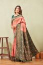 Women’s Banarasi Silk Saree with Rich Pallu, Jacquard Zari Weaving Work & Unstitched Blouse Piece, Traditional Ethnic for Wedding, Party & Festive Occasion...