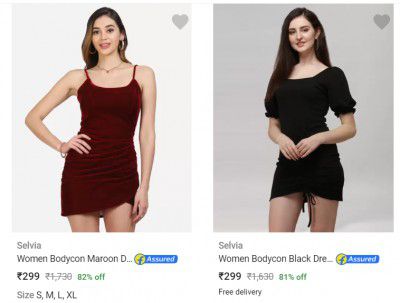 Women's Bodycon Dresses @ Flat ₹299