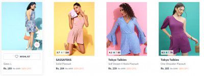 Womens Clothing Playsuit Upto 90% Off