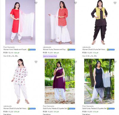 Women's Clothing Upto 92% Off | starts ₹159*