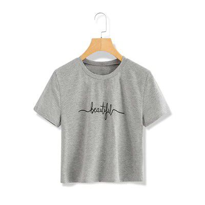 Womens Cotton Blend Beautiful Printed Stylish& Trendy Crop Tee/Crop T Shirt
