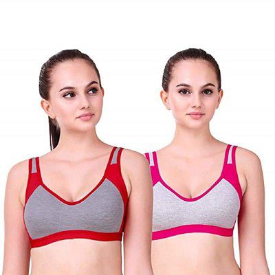 Womens Cotton Full Coverage Wirefree Workout Sports Bra
