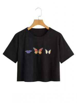 Womens Cotton Printed Crop Top