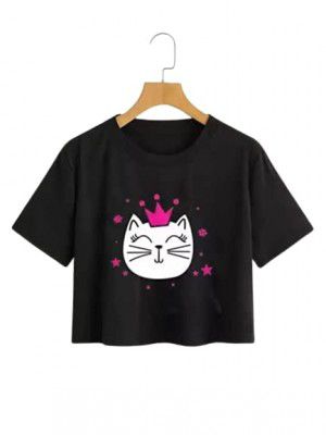 Womens Cotton Printed Crop Top