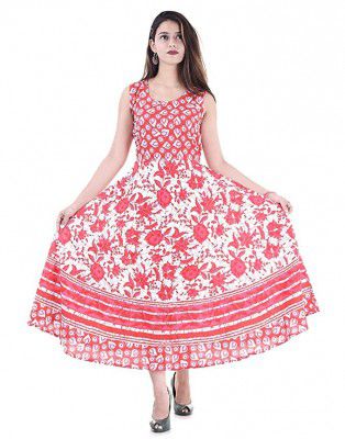 Womens Cotton Printed Sleeveless Kurti