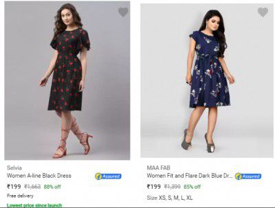 Women's Dresses @ Flat ₹199 