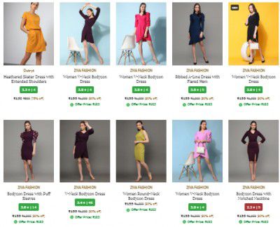 Women's Dresses up to 80% off Starting at ₹160